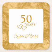 Gepersonaliseerde Elegant Modern 50ste Jubileum Pa Kartonnen Onderzetters (Voorkant)