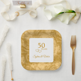 Gepersonaliseerde Elegant Modern 50ste Jubileum Pa Papieren Bordje