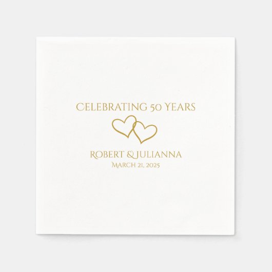 Gepersonaliseerde Elegant Modern 50ste Jubileum Pa Servet (Voorkant)