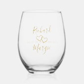 Gepersonaliseerde Elegant Modern 50ste Jubileum Pa Wijnglas Zonder Voet (Voorkant)