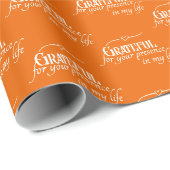 Gepersonaliseerde Elegant Modern Dankbaar Wit, Sin Cadeaupapier (Rol Hoek)