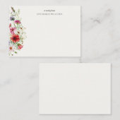 Gepersonaliseerde Elegant Modern Floral Note Kaart Notitiekaartje (Voorkant / Achterkant)