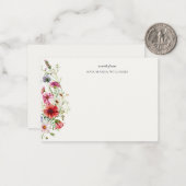 Gepersonaliseerde Elegant Modern Floral Note Kaart Notitiekaartje (Voorkant / Achterkant in situ)