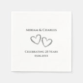 Gepersonaliseerde Elegant Modern Heart 25e Jubileu Servet (Voorkant)