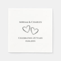 Gepersonaliseerde Elegant Modern Heart 25e Jubileu