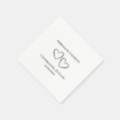 Gepersonaliseerde Elegant Modern Heart 25e Jubileu Servet (Hoek)