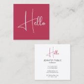 Gepersonaliseerde Elegant Modern Trendy Sjabloon H Vierkante Visitekaartje (Voorkant / Achterkant)