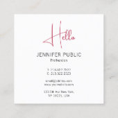 Gepersonaliseerde Elegant Modern Trendy Sjabloon H Vierkante Visitekaartje (Achterkant)