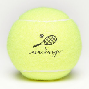 Gepersonaliseerde Elegant Moderne Naam van het Man Tennisballen