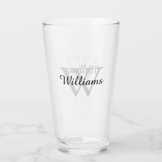 Gepersonaliseerde Elegant Monogram Initiaal Naam P Glas (Achterkant)