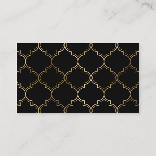 Gepersonaliseerde Elegant Oosterse Chique Zwart en Visitekaartje (Achterkant)