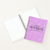 Gepersonaliseerde Elegant Paarse Glitter Sketchboo Notitieboek (Binnen)