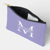 Gepersonaliseerde Elegant Paarse Monogram en Naam Etui (Open)