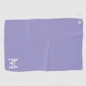 Gepersonaliseerde Elegant Paarse Monogram en Naam Golfhanddoek (Horizontaal)