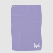 Gepersonaliseerde Elegant Paarse Monogram en Naam Golfhanddoek (Voorkant)