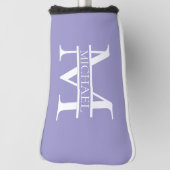 Gepersonaliseerde Elegant Paarse Monogram en Naam Golfheadcover (Draai 90)