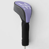 Gepersonaliseerde Elegant Paarse Monogram en Naam Golfheadcover (Schuin)