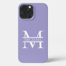 Gepersonaliseerde Elegant Paarse Monogram en Naam iPhone 13 Pro Max Hoesje