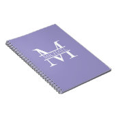 Gepersonaliseerde Elegant Paarse Monogram en Naam Notitieboek (Rechterzijde)
