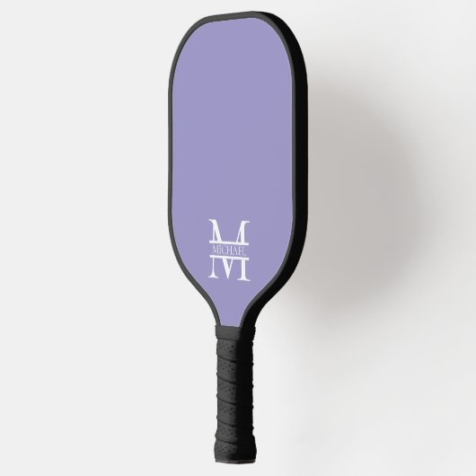 Gepersonaliseerde Elegant Paarse Monogram en Naam Pickleball Paddle (Links)
