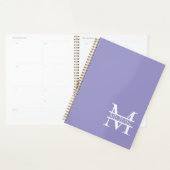 Gepersonaliseerde Elegant Paarse Monogram en Naam Planner (Display)