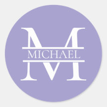 Gepersonaliseerde Elegant Paarse Monogram en Naam