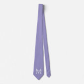 Gepersonaliseerde Elegant Paarse Monogram en Naam Stropdas (Voorkant)
