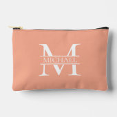 Gepersonaliseerde Elegant Perzik Monogram en Naam Etui (Voorkant)
