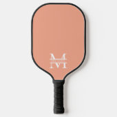 Gepersonaliseerde Elegant Perzik Monogram en Naam Pickleball Paddle (Voorkant)