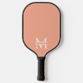 Gepersonaliseerde Elegant Perzik Monogram en Naam Pickleball Paddle (Achterkant)