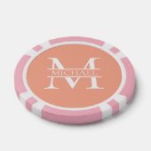 Gepersonaliseerde Elegant Perzik Monogram en Naam Poker Chips (Enkel)