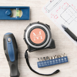 Gepersonaliseerde Elegant Perzik Monogram en Naam Rolmaat