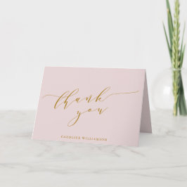 Gepersonaliseerde Elegant Pink Script Vrijgezellen Bedankkaart