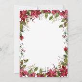 Gepersonaliseerde Elegant Poinsettia Wreater Kerst Feestdagenkaart (Achterkant)