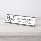 Gepersonaliseerde Elegant PsyD Doctor in de Psycho Bureau Naambordje (Voorkant)