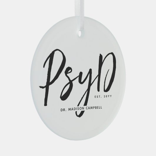 Gepersonaliseerde Elegant PsyD Doctor in de Psycho Glas Ornament (Voorkant Rechts)