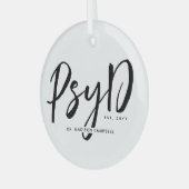 Gepersonaliseerde Elegant PsyD Doctor in de Psycho Glas Ornament (Voorkant links)
