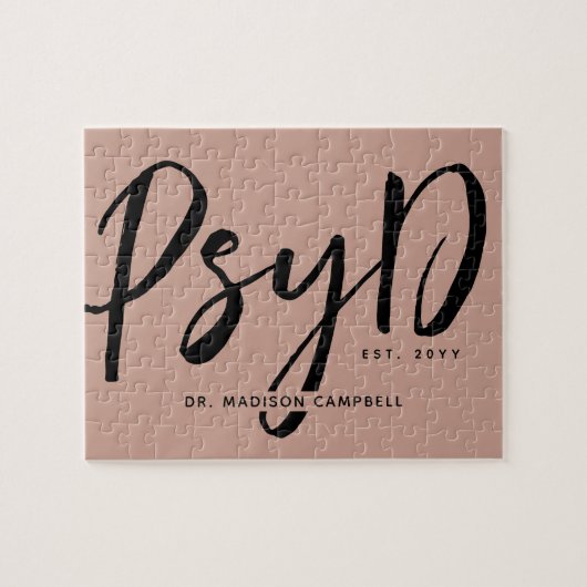 Gepersonaliseerde Elegant PsyD Doctor in de Psycho Legpuzzel (Horizontaal)
