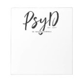 Gepersonaliseerde Elegant PsyD Doctor in de Psycho Notitieblok (Voorkant)