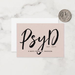 Gepersonaliseerde Elegant PsyD Doctor in de Psycho Notitiekaartje