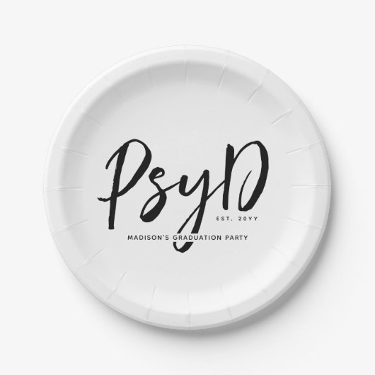 Gepersonaliseerde Elegant PsyD Doctor in de Psycho Papieren Bordje (Voorkant)