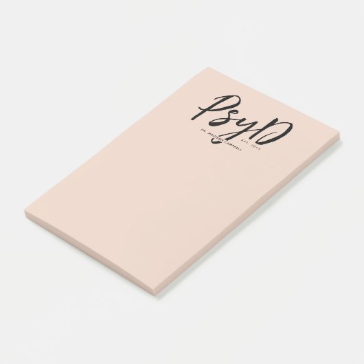 Gepersonaliseerde Elegant PsyD Doctor in de Psycho Post-it® Notes (Schuin)