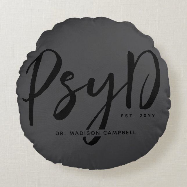 Gepersonaliseerde Elegant PsyD Doctor in de Psycho Rond Kussen (Voorkant)