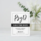Gepersonaliseerde Elegant PsyD Doctor in de Psycho Save The Date (Staand voorkant)
