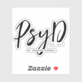 Gepersonaliseerde Elegant PsyD Doctor in de Psycho Sticker (Vel)