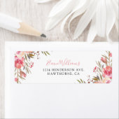 Gepersonaliseerde elegant roze Floral Etiket (Insitu)