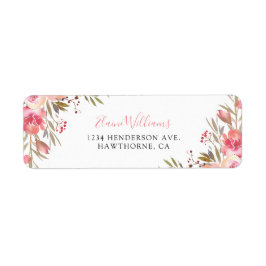 Gepersonaliseerde elegant roze Floral Etiket