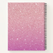 Gepersonaliseerde Elegant Roze Ombre Glitter Notit Notitieboek (Achterkant)