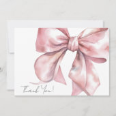 Gepersonaliseerde Elegant Roze strik Dank u Bedankkaart (Voorkant)