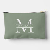 Gepersonaliseerde Elegant Sage Green Monogram & Na Etui (Achterkant)